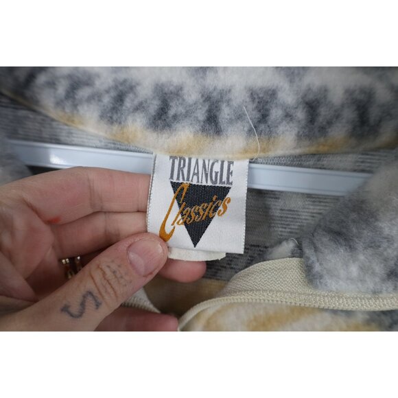 Vtg 90s Streetwear Womens L / XL Spell Out Alaska Half Zip Sweatshirt Cream USA - Picture 6 of 12